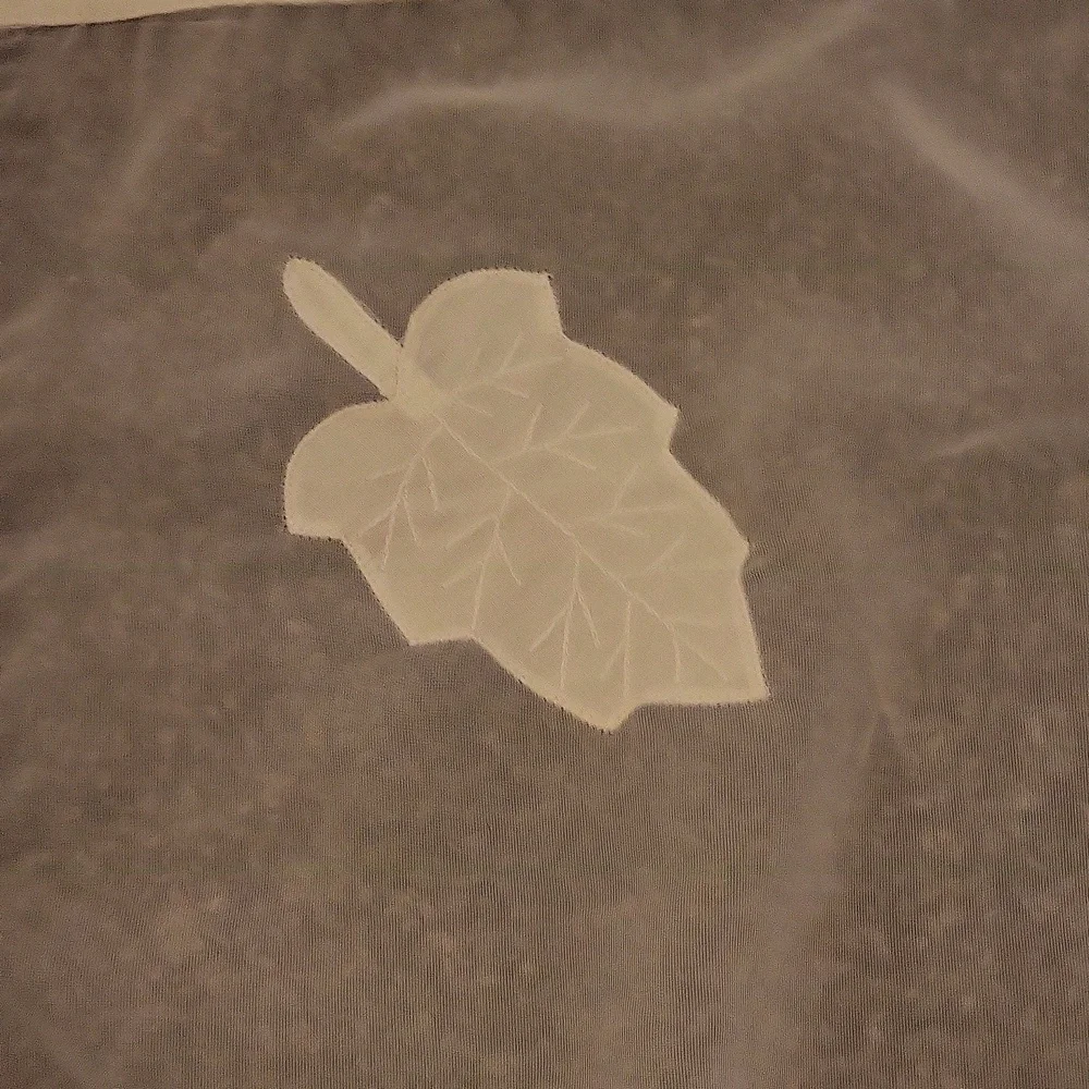 Fall Tablecloth, 33.25 X 34.25, with fall, leaves on the four corners, sheer
